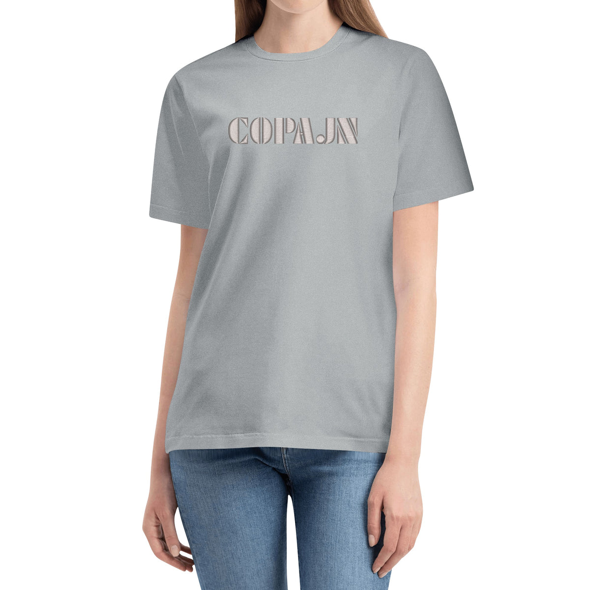 Cōpajn Embroidered Logo Tee — Women's Cotton T-Shirt