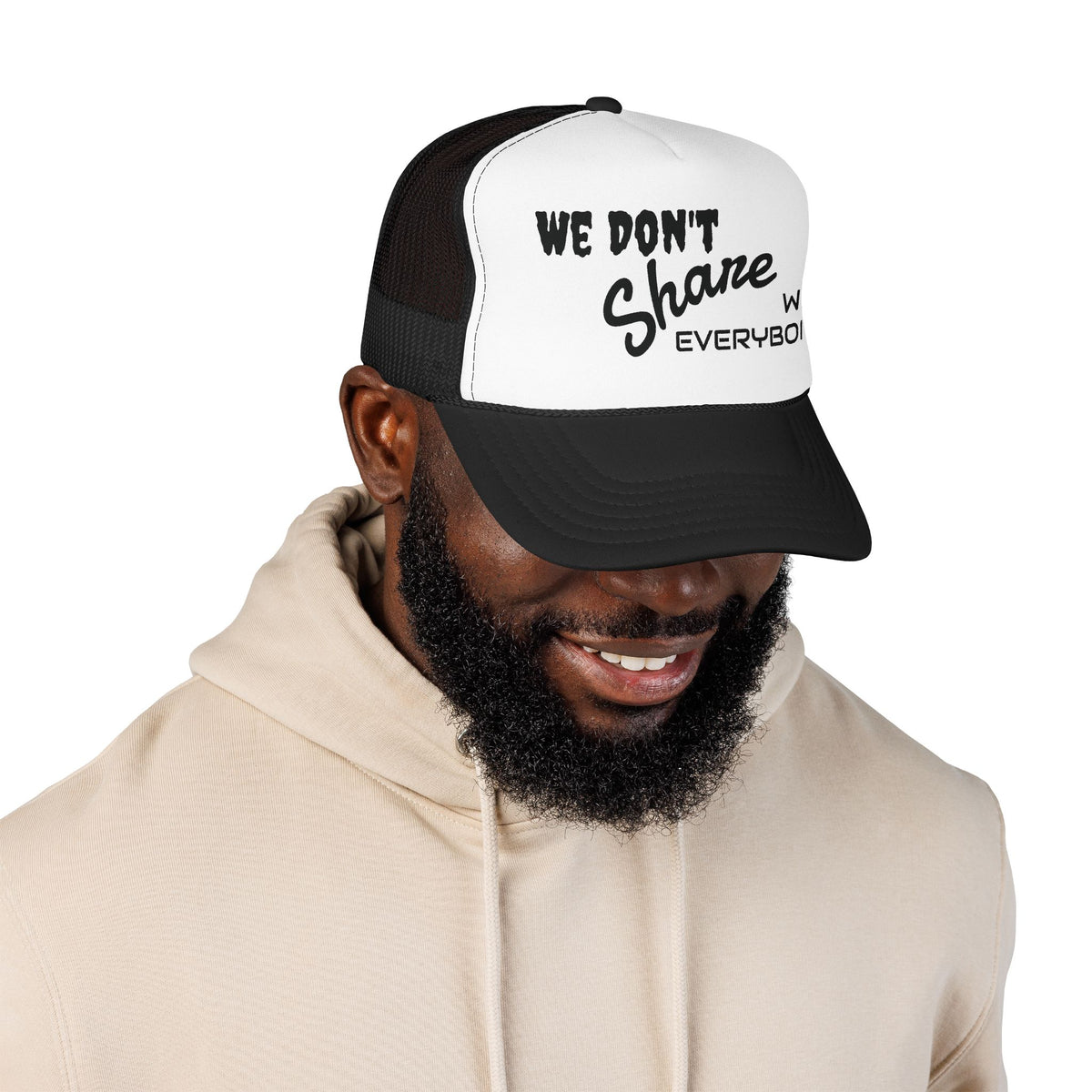 We Don’t Share With Everybody Foam Trucker Hat by Cōpajn House — product photo 8