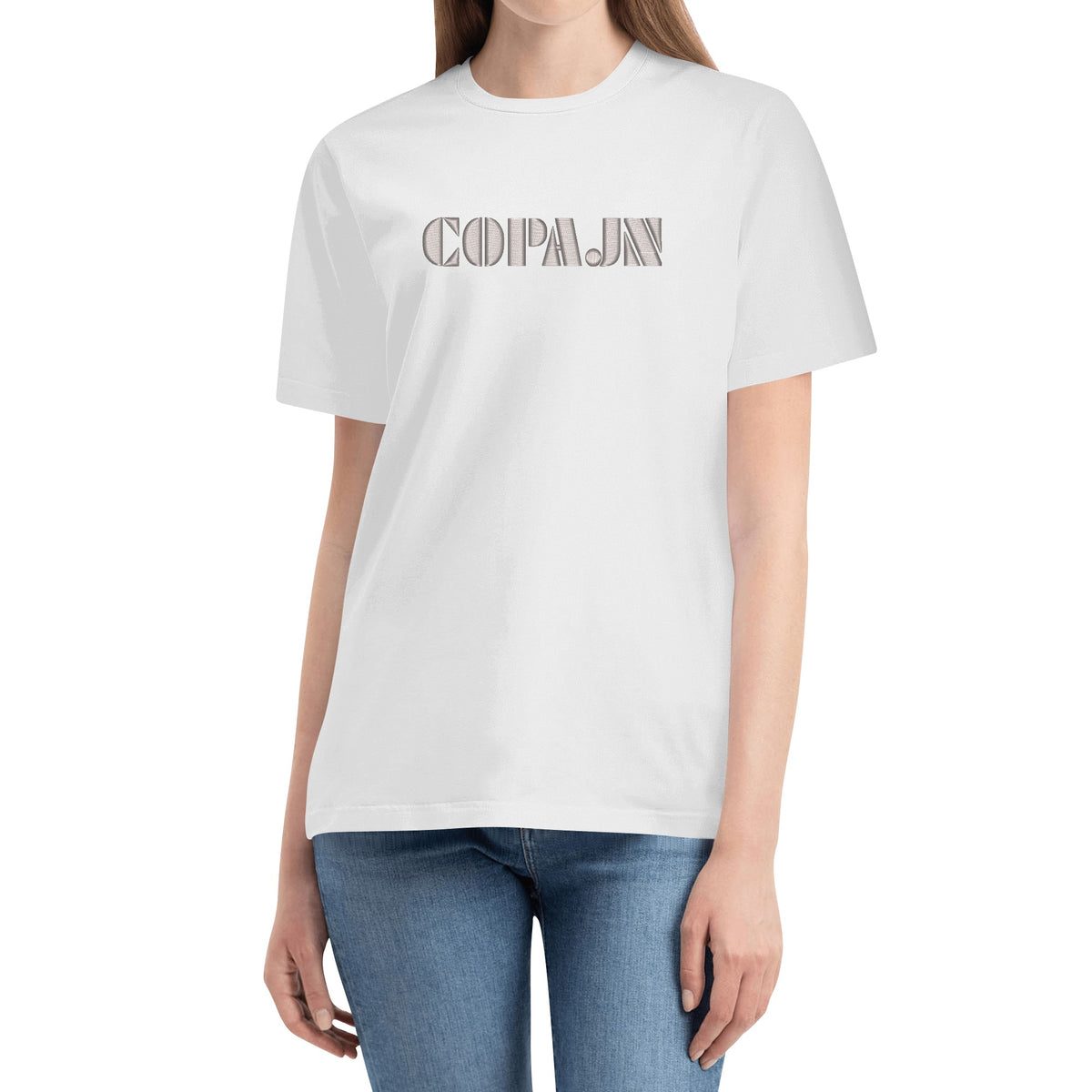 Cōpajn Embroidered Logo Tee — Women's Cotton T-Shirt