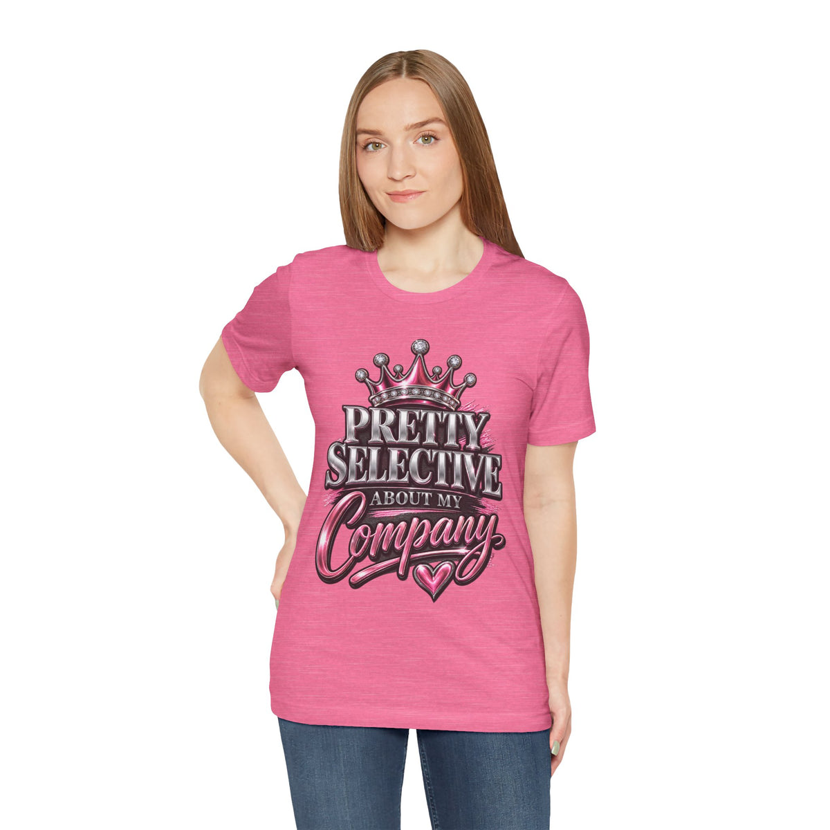 Pretty Selective About My Company T-Shirt — Crown Graphic Tee for Confident Women by Cōpajn House — product photo 15